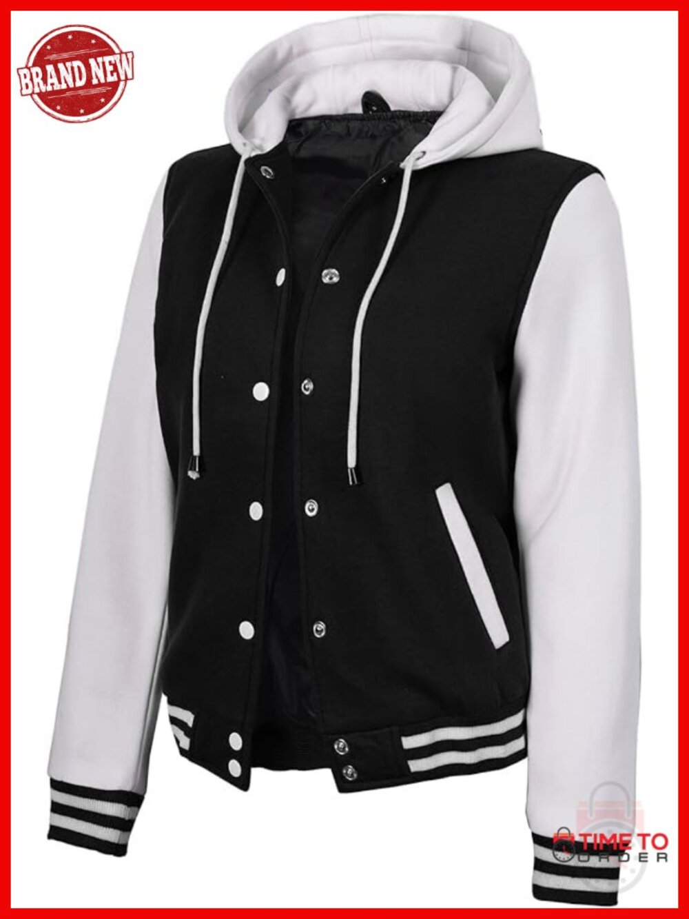 Fleece Varsity Baseball Jacket with Patches - Letterman Bomber Jacket for Women